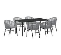 vidaXL Minimalistisches Gartenstuhl Set aus 2 | Anthrazit PE Rattan Bequeme Kissen Robuster pulverbeschichteter Stahlrahmen Ideal für Patio Terrasse & Essraum im Freien Gewebt Wetterfest