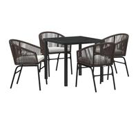 vidaXL Set di 2 sedie da giardino in rattan PE marrone con cuscini resistenti all'acqua. Mobili moderni per la tua area relax all'aperto. Fa parte della collezione di sofà impermeabili, perfetti per