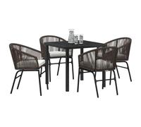 vidaXL Set di 2 sedie da giardino in rattan PE marrone con cuscini resistenti all'acqua. Mobili moderni per la tua area relax all'aperto. Fa parte della collezione di sofà impermeabili, perfetti per