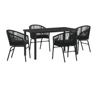 vidaXL Set di sedie da giardino minimaliste, in rattan sintetico, 2 in nero, con comodi cuscini per esterni, patio e relax, per sedie da cortile, seduta imbottita