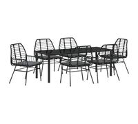 vidaXL Sedie da Giardino Set di 2 Nero Polyrattan con Cuscini Poltrone Leggere Mobili da Pranzo per Patio Resistenti alle Intemperie Design Moderno per Seduta Esterna Sedia Bistro
