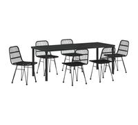 vidaXL Set di Sedie da Giardino da 2 Nere con Effetto Rattan Struttura in Acciaio Seduta Confortevole per Patio Balcone Mobili da Pranzo Esterni Eleganti