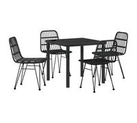 vidaXL Set di 2 sedie da Giardino Nere in Stile Rattan, con Telaio in Acciaio. Ideali per Il Patio, Il Balcone, i pranzi all'aperto e per arredare spazi Moderni Come Lounge e terrazze. Include Anche