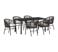 vidaXL Set di 2 sedie da giardino - Rattan Pe marrone con cuscini impermeabili, arredamento moderno per il patio, posti a sedere, ensemble per il divano, collezione per la terrazza, suite di relax r