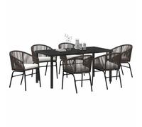 vidaXL Set di 2 sedie da giardino - Rattan Pe marrone con cuscini impermeabili, arredamento moderno per il patio, posti a sedere, ensemble per il divano, collezione per la terrazza, suite di relax r