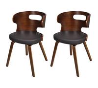 vidaXL - Set Di 2 Sedie Da Pranzo Cuoio Telaio In Legno Marrone Curvato