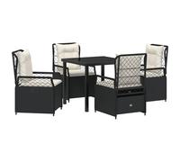 vidaXL Set di 2 sedie reclinabili da Giardino Nere in polyrattan, con Seduta Regolabile. Perfette per Il Patio, Il Giardino o Come Arredamento all'aperto, Ideali per pranzare, terrazze Moderne e dec