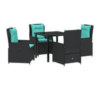 vidaXL Set di 2 sedie reclinabili da Patio - Nero, in Rattan PE. Mobili da Esterno con Struttura in Acciaio. Comode e Regolabili, perfette per Il Tuo Giardino o terrazza.