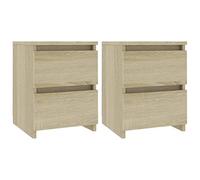 vidaXL Comodini 2 pz Rovere Sonoma 30x30x40 cm in Legno Multistrato