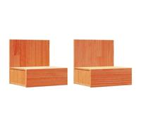 vidaXL Set di 2 Tavolini da Notte in Legno di Pino massello, Finitura Marrone Cera. Ideali per Montaggio a Parete, misurano 42 x 32.5 x 40 cm. Hanno Un Design Tradizionale, Una Superficie testurizza