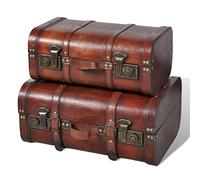 vidaXL Set di 2 valigie da viaggio in legno stile vintage