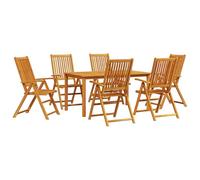 vidaXL Set di 3 sedie pieghevoli da giardino in legno di acacia massiccio, regolabili, per esterni, per patio, pieghevoli e facili da riporre, sedie rustiche in legno, mobili eleganti, colore marrone
