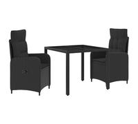 vidaXL Set di 3 tavoli da esterno in rattan sintetico, 90 x 90 x 75 cm, elegante e moderno, per esterni, in rattan, resistente alle intemperie, per il piacere all'aria aperta