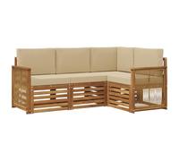vidaXL Set di 4 divani con cuscini, in legno massello di acacia, da giardino, moderno e accogliente, per una seduta perfetta