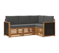 vidaXL Set di 4 divani con cuscini, in legno massello di acacia, da giardino, moderno e accogliente, per una seduta perfetta