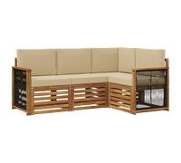 vidaXL Set di 4 divani con cuscini, in legno massello di acacia, da giardino, moderno e accogliente, per una seduta perfetta