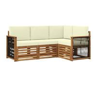 vidaXL Set di 4 divani con cuscini, in legno massello di acacia, da giardino, moderno e accogliente, per una seduta perfetta