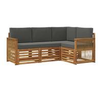 vidaXL Set di 4 divani con cuscini, in legno massello di acacia, da giardino, moderno e accogliente, per una seduta perfetta