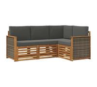 vidaXL Set di 4 divani con cuscini, in legno massello di acacia, da giardino, moderno e accogliente, per una seduta perfetta