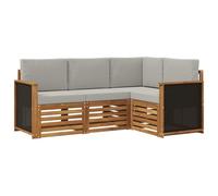 vidaXL Set di 4 divani con cuscini, in legno massello di acacia, da giardino, moderno e accogliente, per una seduta perfetta