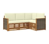 vidaXL Set di 4 divani con cuscini, in legno massello di acacia, da giardino, moderno e accogliente, per una seduta perfetta