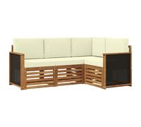 vidaXL Set di 4 divani con cuscini, in legno massello di acacia, da giardino, moderno e accogliente, per una seduta perfetta