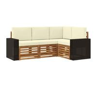 vidaXL Set di 4 divani con cuscini, in legno massello di acacia, da giardino, moderno e accogliente, per una seduta perfetta