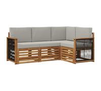 vidaXL Set di 4 divani con cuscini, in legno massello di acacia, da giardino, moderno e accogliente, per una seduta perfetta