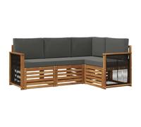 vidaXL Set di 4 divani con cuscini, in legno massello di acacia, da giardino, moderno e accogliente, per una seduta perfetta