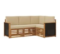 vidaXL Set di 4 divani con cuscini, in legno massello di acacia, da giardino, moderno e accogliente, per una seduta perfetta