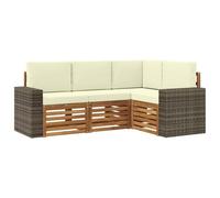 vidaXL Set di 4 divani con cuscini, in legno massello di acacia, da giardino, moderno e accogliente, per una seduta perfetta