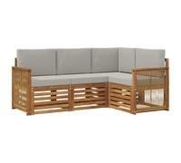 vidaXL Set di 4 divani con cuscini, in legno massello di acacia, da giardino, moderno e accogliente, per una seduta perfetta