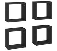vidaXL Mensole Cubo da Parete 4 pz Nero 30x15x30 cm