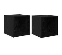 vidaXL Set di 4 mobili TV in Rovere Nero - Stile Moderno in Legno ingegnerizzato, 37 x 35 cm, Resistente e Durevole, con Tanto Spazio per riporre Le Cose, mobili da Soggiorno, Design Semplice e Chic