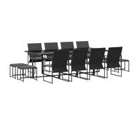 vidaXL Set Giardino Pranzo 16 Pezzi con Cuscini in Acciaio e Textilene