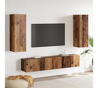vidaXL Set di 4 pezzi per mobile TV da parete in legno vecchio e legno ingegnerizzato