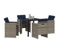 vidaXL Set di 4 sedie da Giardino con Cuscini Grigi in Rattan Sintetico | Resistenti all'Acqua, Super comode per Stare Fuori, Pieghevoli per riporle Facilmente, ottime per pranzi in terrazza e Feste