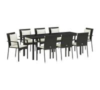 vidaXL Set di 4 sedie da Giardino con Cuscini in Rattan Sintetico Nero e Struttura in Acciaio Verniciato a Polvere. Mobili da Patio Comodi per terrazza, Lounge, Ponte e Arredamento del Cortile.