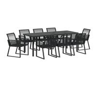 vidaXL Set di sedie da giardino in 4 pezzi, nero polyrattan, cortile da pranzo leggero, sedute da esterno con struttura in acciaio rivestita, design moderno, per sedie da balcone e bistro mobili