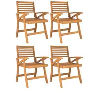 Sedie da Giardino 4 pz 58x58x87 cm Legno Massello di Acacia