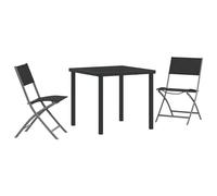 vidaXL Set di 4 sedie pieghevoli da esterno in acciaio e textilene, nere. Perfette per il giardino, sono moderne, portatili e ideali per pranzare e rilassarsi. Design salvaspazio e resistenti ai rag