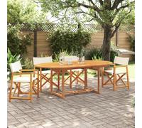 vidaXL Sedie da Giardino Pieghevoli 4 pz Bianco Crema in Tessuto
