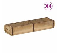 vidaXL Set di 4 vassoi 60,5x15x9 cm in legno riciclato