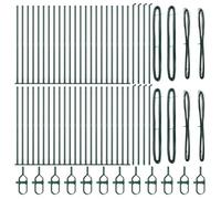 vidaXL Set di 44 pali per recinzione in calcestruzzo resistente, colore verde, con accessori, resistenti alle intemperie per giardini e grotte, soluzioni per recinzioni, set di componenti da giardino