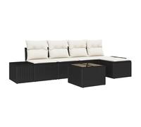 vidaXL Set Divano da Giardino 5 Pezzi con Cuscini Marroni in Rattan Sintetico, Modulari per Adulti. Tavolo Perfetto per Patii e Balconi, Mobili Moderni per Allestire la Terrazza. Resistente ai Raggi