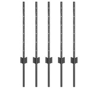 vidaXL Pali per Recinzione 5 PCS U-Channel Grigio 60 cm Acciaio
