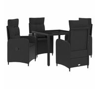 vidaXL Set di 5 tavoli da esterno in rattan sintetico, 90 x 90 x 75 cm, elegante e moderno, per esterni, in rattan, resistente alle intemperie, per il piacere all'aria aperta