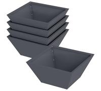 vidaXL Set di 5 vasi da Esterno Antracite in Metallo, Finitura Opaca. Misurano 35 x 15 cm e Sono facilissimi da Montare con Un cacciavite. Perfetti per Decorare Il Giardino o Il terrazzo, aggiungendo