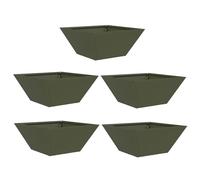 vidaXL Set di 5 vasi Quadrati in Acciaio Verde Oliva con Finitura Opaca, Misura 35 x 15 cm. Perfetti per Uso Esterno, Hanno Uno Stile Moderno e Sono Facili da Montare. Ideali per Decorare Giardini e