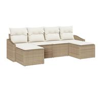 vidaXL Set di Divano da Giardino modulare a 6 Pezzi con Cuscini Beige, Perfetto per Il Tuo terrazzo o Patio. È l'ideale per Il Relax Estivo e Si può configurare Come Vuoi!